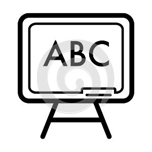 School board vector icon. Black and white illustration of The alphabet. Outline linear education icon.