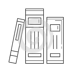 School books on literature vector line icon.