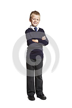 School boy with arms folded