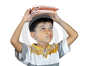 School Boy with Textbook