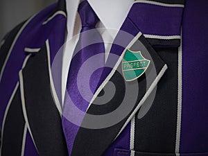 School boys blazer with prefect school badge