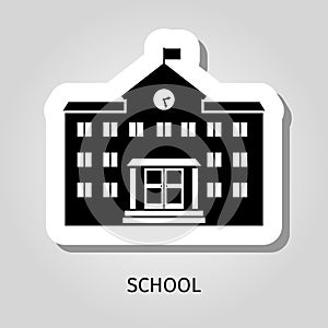 School building black sticker