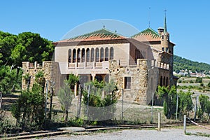 School building in Colonia Guell, Spain photo
