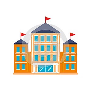 school building entrance isolated