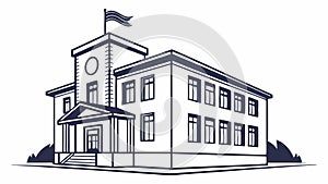 School Building Icon, Education Learning Campus, vector design Generative AI