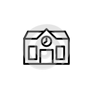 School, building icon. Element of Education icon. Thin line icon