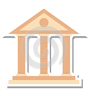 School Building Isolated Vector Icon Editable