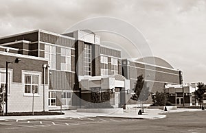 School Building in Sepia