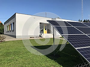 School building with solar panels