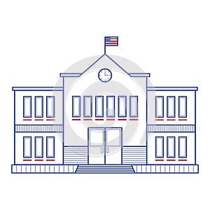 School building. Vector illustration decorative design