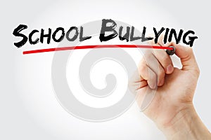 School Bullying text with marker