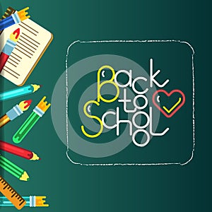 School bunner with lettering