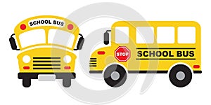 School Bus Front and Side View photo