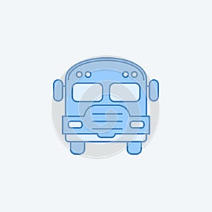 school bus 2 colored line icon. Simple dark and light blue element illustration. school bus concept outline symbol design from edu