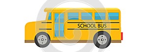 Back to school. Yellow school bus vector Illustration