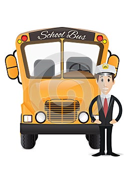 School bus and bus driver illustration 2