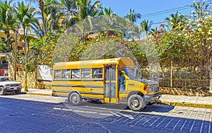 School bus coach tour bus transport schoolbus Puerto Escondido Mexico