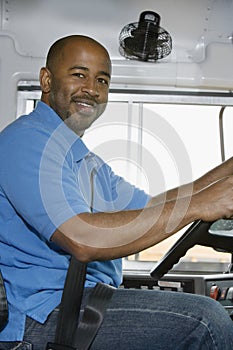 School Bus Driver Smiling