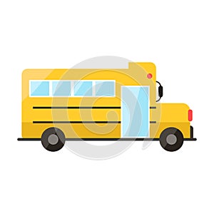 School bus flat clipart vector illustration