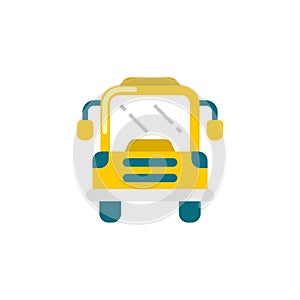 School Bus Flat Icon - Back to school flat icon - vector Illustration