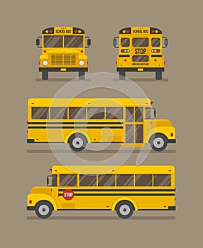 School bus flat illustration