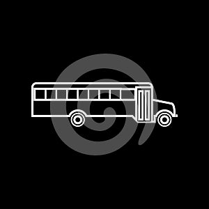 School bus grey set icon .