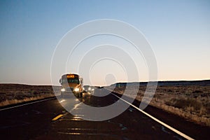 School bus on highway