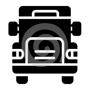 School bus icon in solid style for any projects