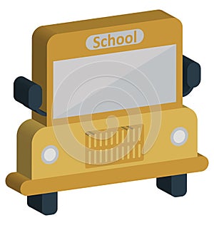 School Bus Isolated Vector Icon Editable