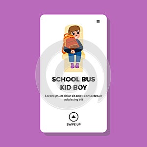 school bus kid boy vector