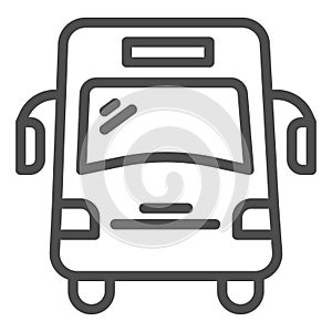 School bus line icon, school concept, autobus for students sign on white background, bus for pupil icon in outline style