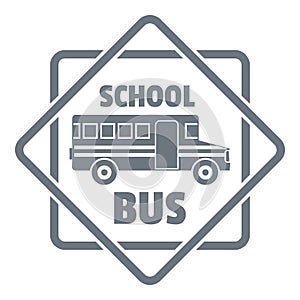 School bus logo, simple gray style