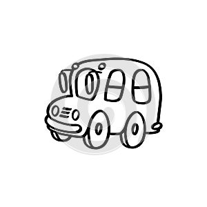 School bus outline illustration on white background