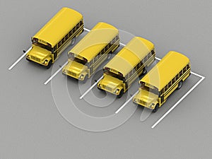 School bus parking Orthographic view