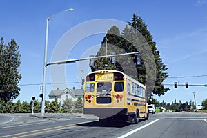 School Bus at Railroad Crossing