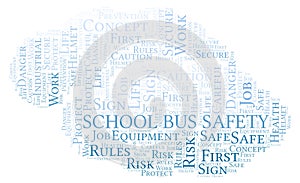 School Bus Safety word cloud.