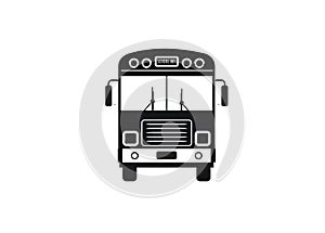 School bus. Simple illustration in black and white