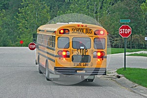 School Bus at Stop Sign