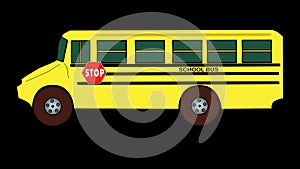 School Bus-Traveling-Alpha-Transparent Background.