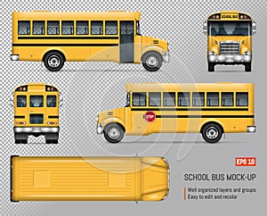 School bus vector mockup photo