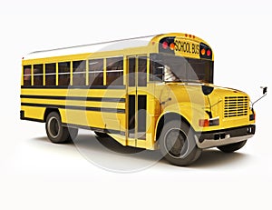 School bus with white top