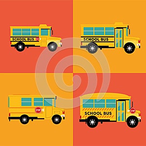 school buses four vehicles