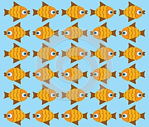 School of Cartoon Goldfish