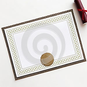 School certificate on white background