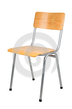 School chair isolated on white photo