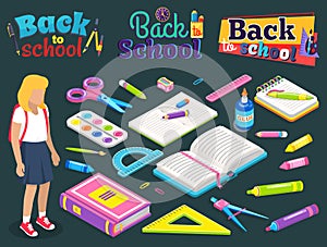 School Chancery, Office Accessory, Supplies Vector