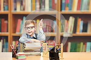 School Child Student Pointing Up, Kid Boy Classroom Education