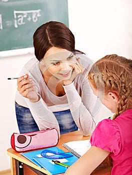 School child with teacher.