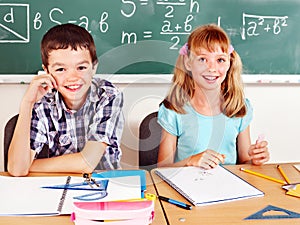 School child with teacher.