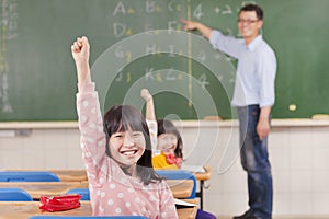 School children in classroom at lesson